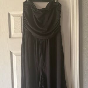 Sweaty Betty Black Strapless Ruched Jumpsuit